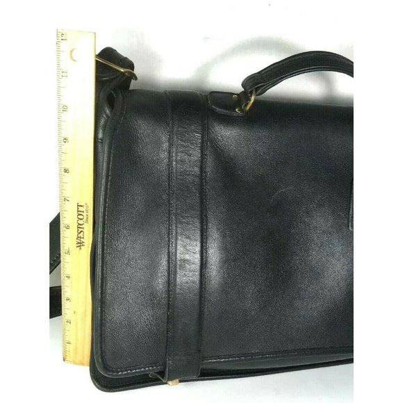 Coach 7205 Vintage Black Leather Briefcase Messenger Bag with Strap -Made In USA - Picture 5 of 12